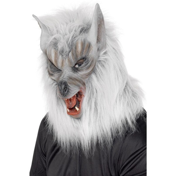 Smiffys Wolf Mask grey overhead latex costume, UK version