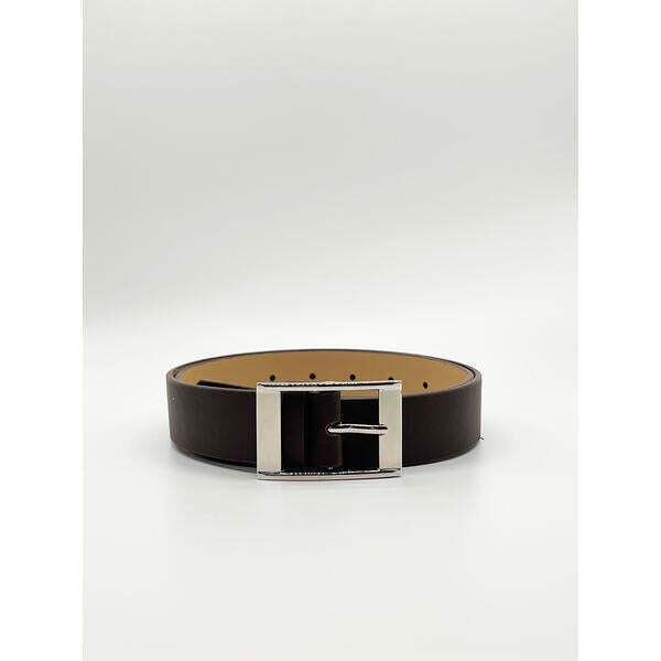 SVNX dark brown square buckle belt (British brand)