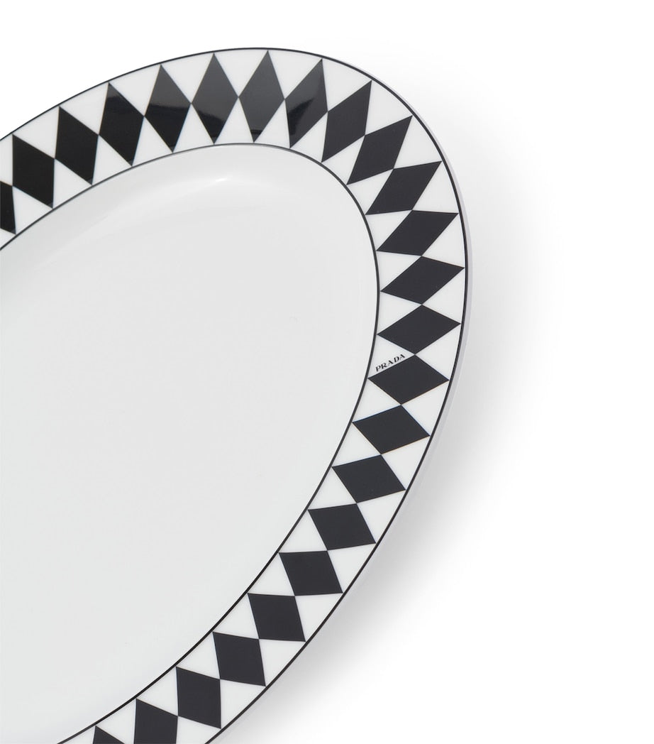 Prada chequerboard serving plate 34cm, imported from the UK