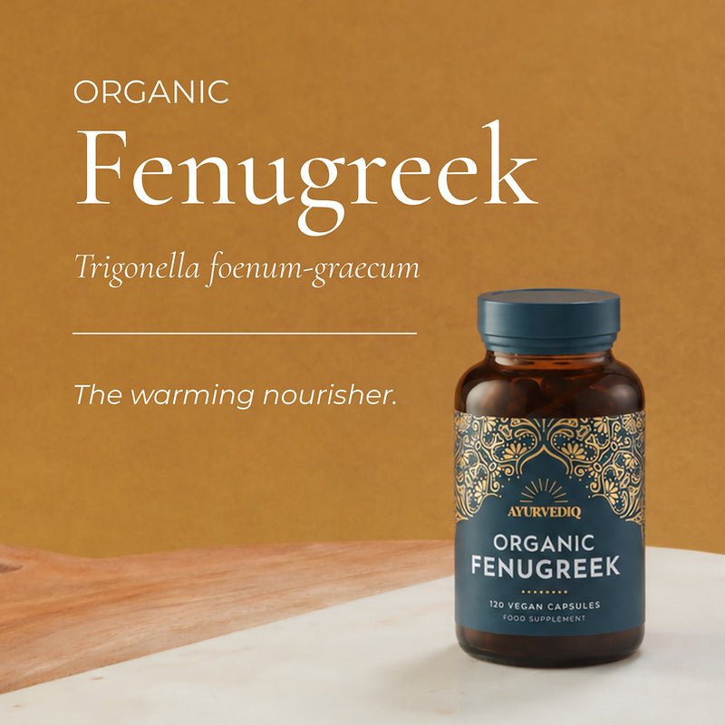 Ayurvediq Organic Fenugreek Capsules 120 capsules, imported from the UK