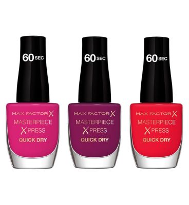 Max Factor Pink Purple Nail Polish Bundle