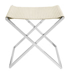 Riviere woven foldaway stool in nappa leather, imported from the UK