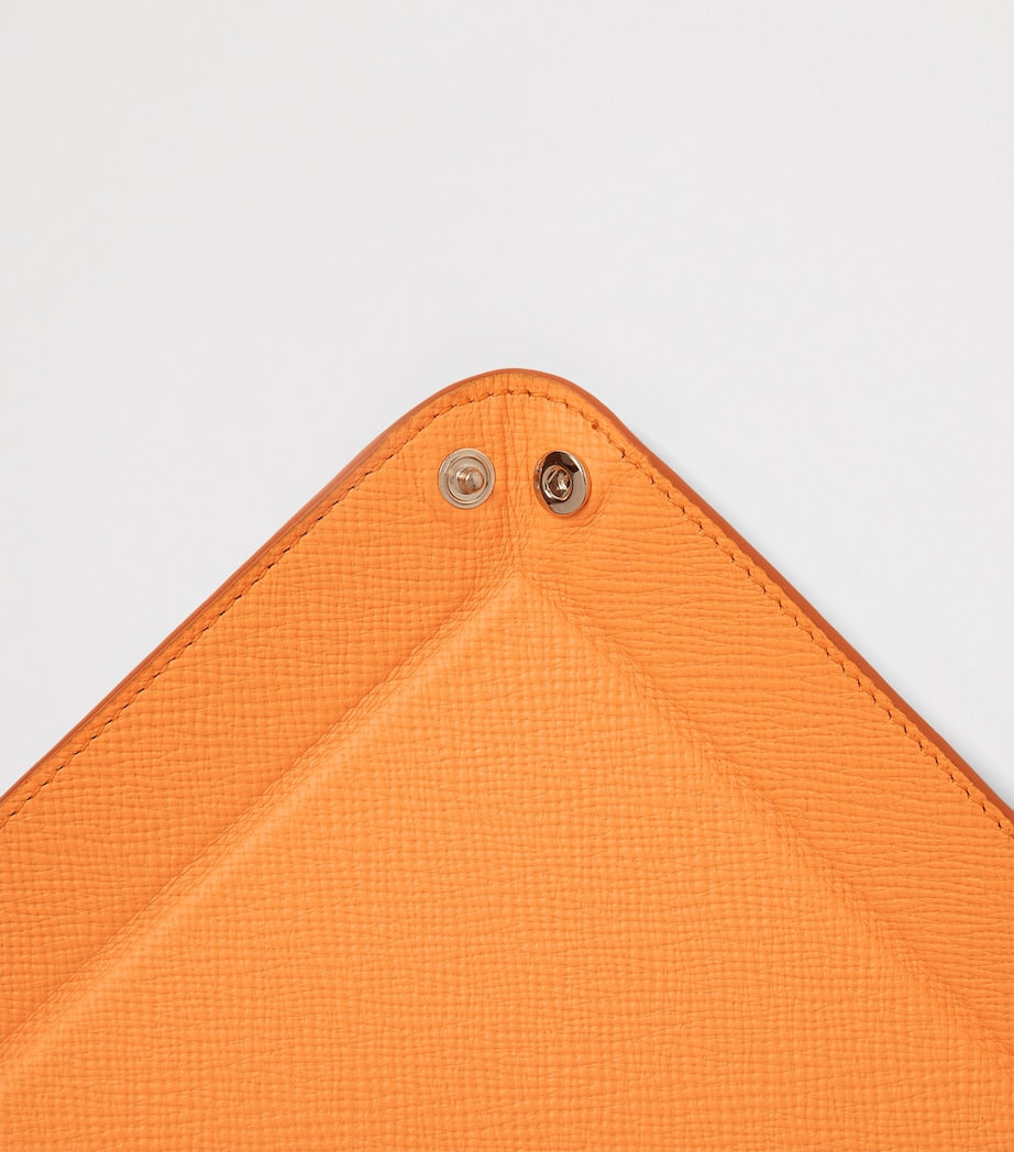 Smythson small leather panama rectangular trinket tray (British brand)