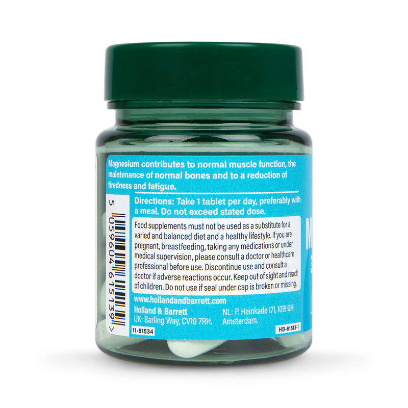 Holland & Barrett Magnesium 375mg 30 Tablets, imported from the UK