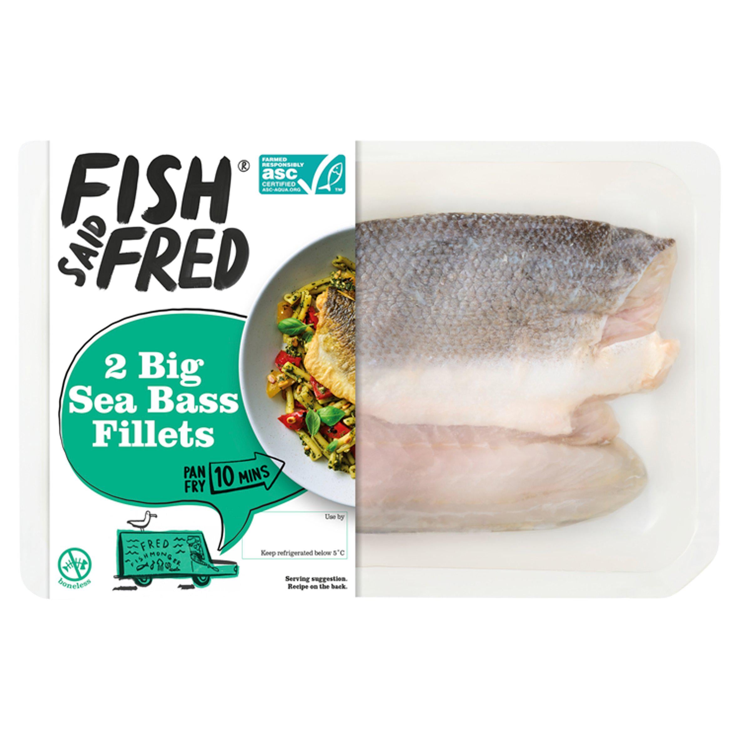 Fish Said Fred ASC Big Sea Bass Fillets x2 240g GOODS Sainsburys   