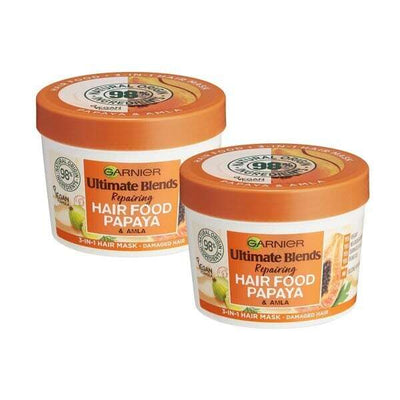 Superdrug Garnier Ultimate Blends Hair Food Papaya Hair Mask Treatment 390ml Duo Bundle- Buy online at McGrocer