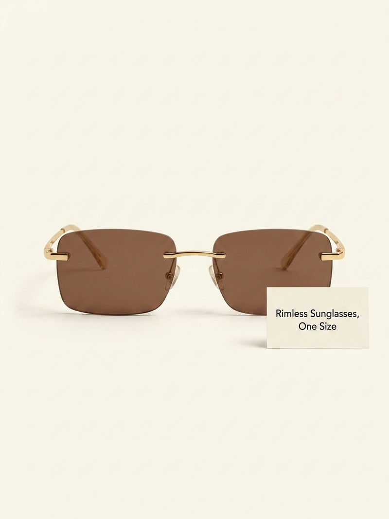Cartier CT0545S rectangle rimless metal sunglasses 58mm (British brand)