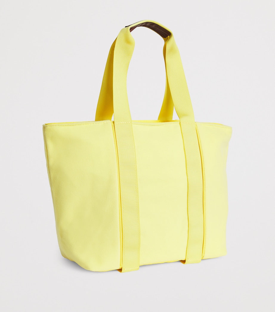 Becco Bags felt tote bag with patches, imported from the UK