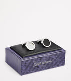 Babette Wasserman reversible disc cufflinks rhodium plated, imported from the UK