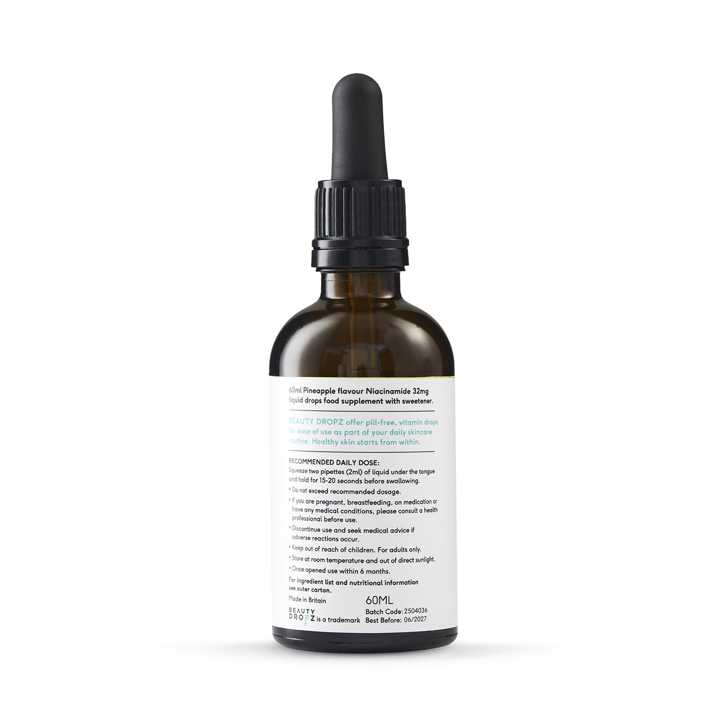 Beauty Dropz Niacinamide edible drops 60ml (British brand)