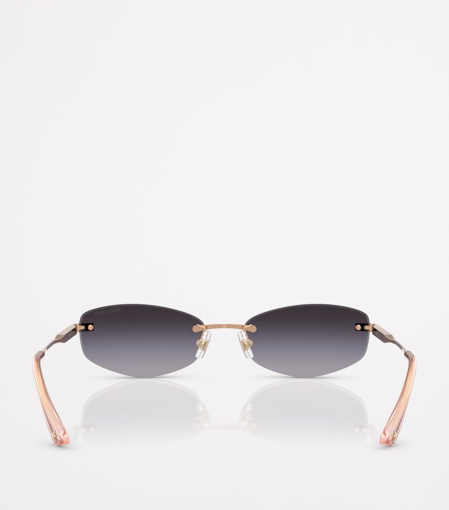 Jimmy Choo metal frame wire oval sunglasses - British product