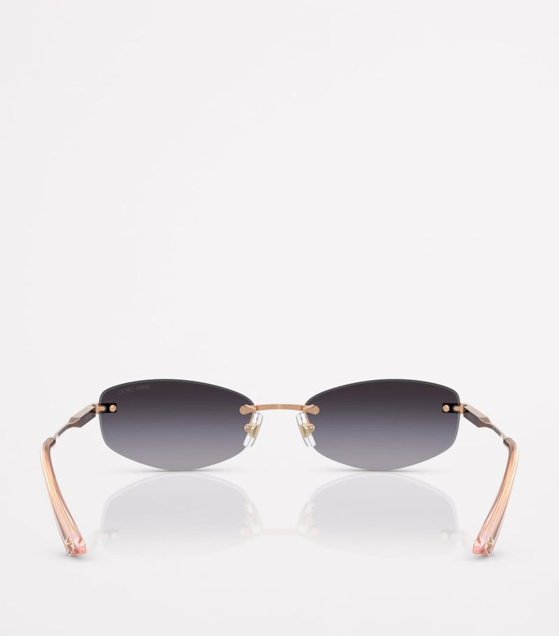 Jimmy Choo metal frame wire oval sunglasses - British product
