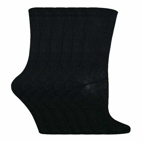 Sock Snob 6 Pk Childrens Solid Colour Cotton Socks 9-12 UK GOODS Superdrug Black  