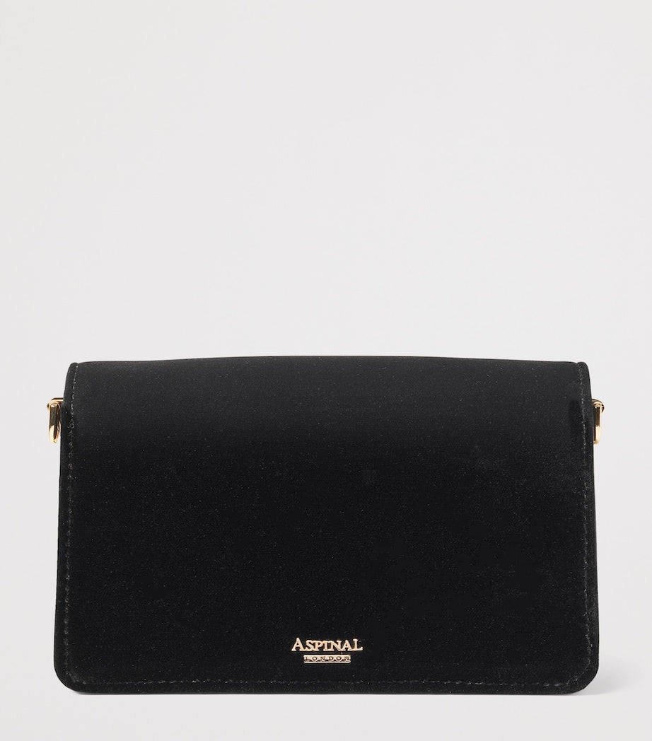 Aspinal of London velvet Eliza clutch bag (British brand)