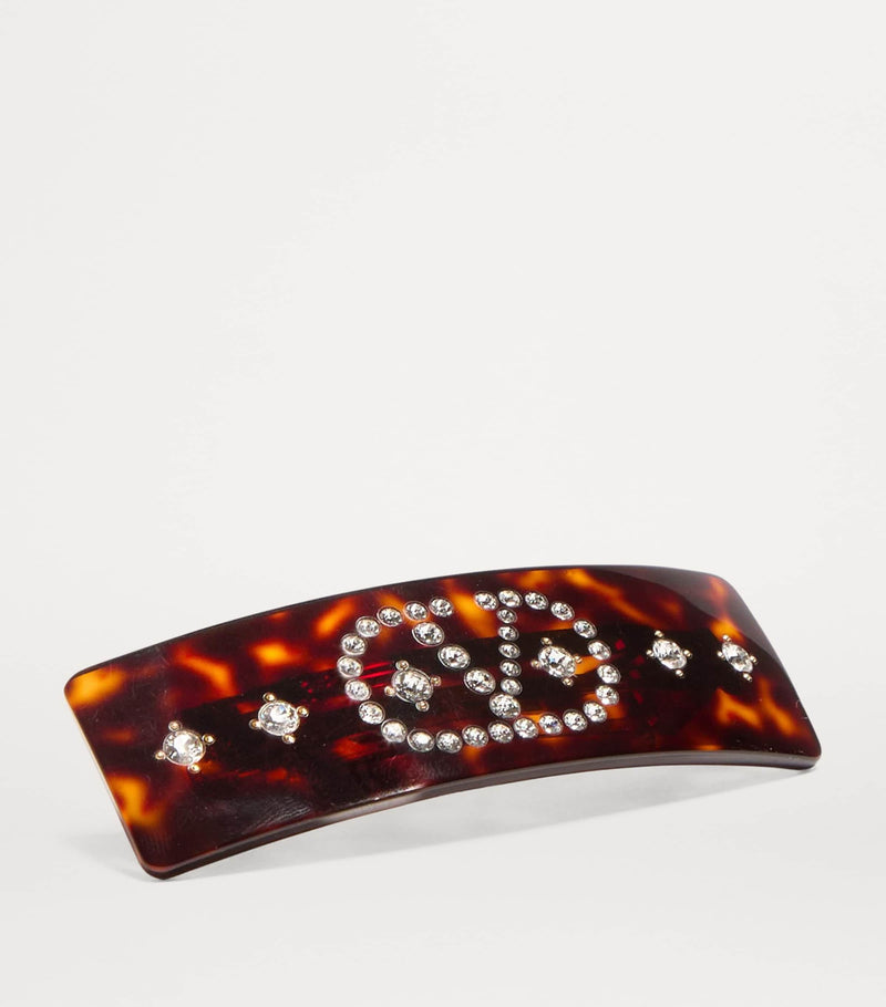 Valentino Garavani crystal-embellished VLogo hair clip - British product