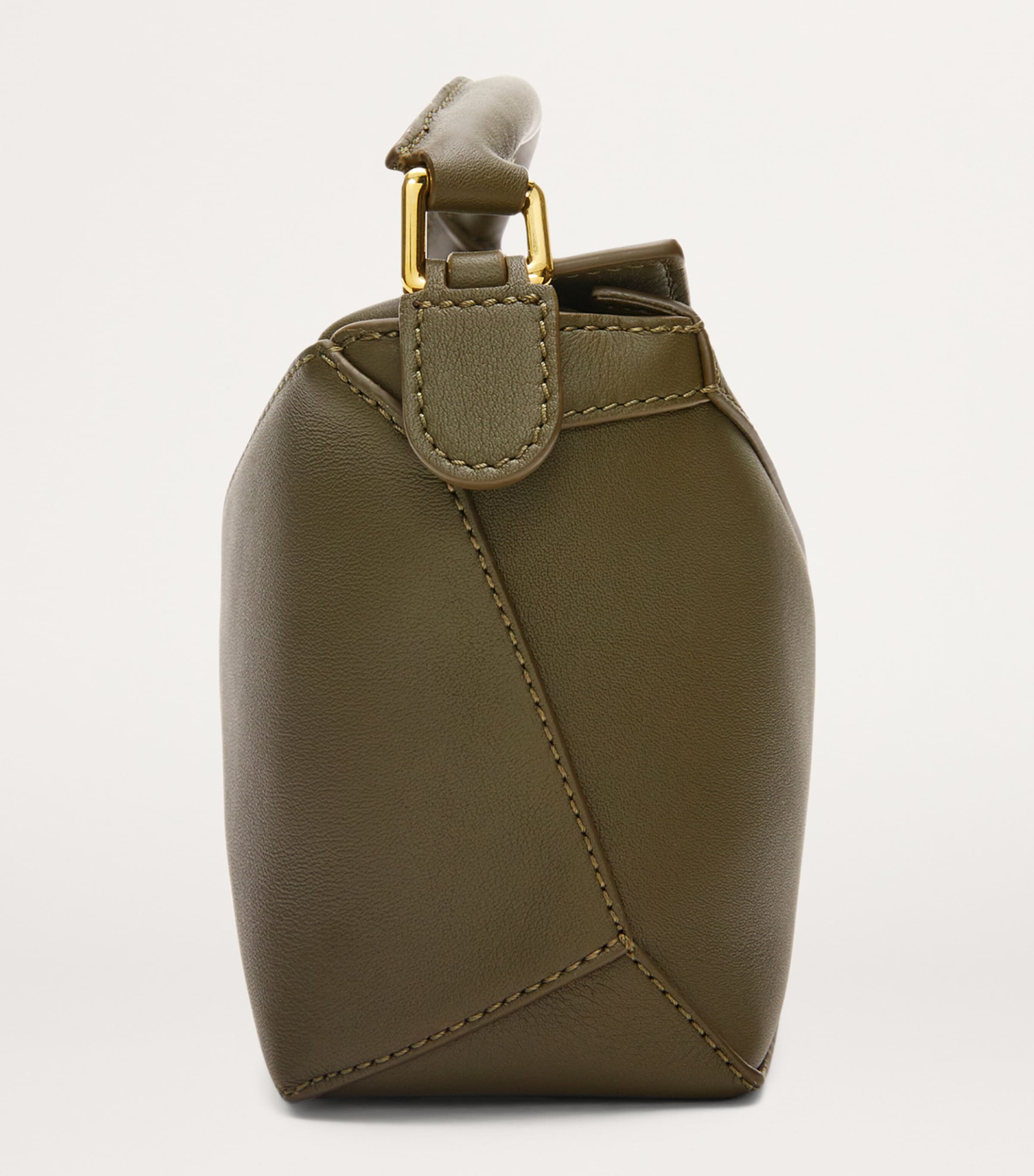 LOEWE Mini Puzzle Edge calfskin leather top-handle bag, imported from the UK