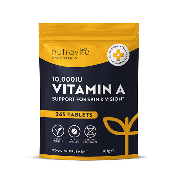 Nutravita vitamin A supplement 10,000 IU 365 tablets (British brand)