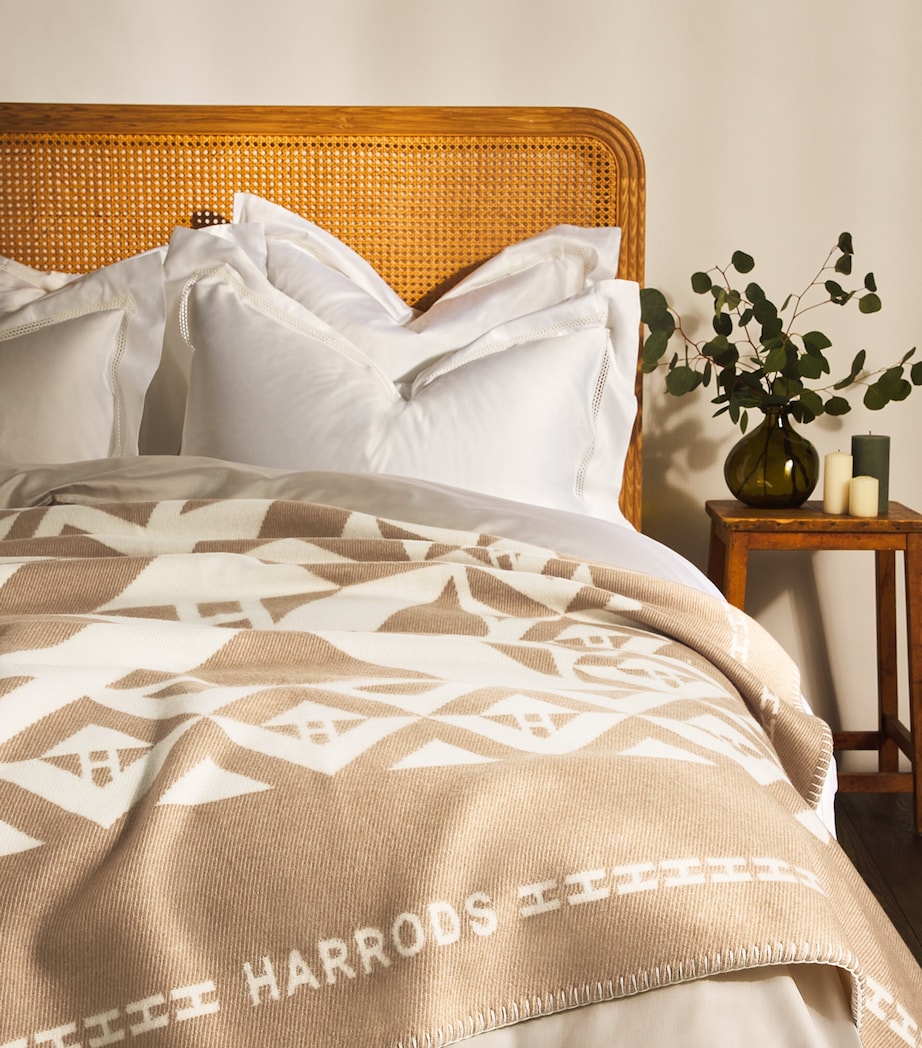 Exclusive Cashmere and Wool Throw with Geometric Pattern