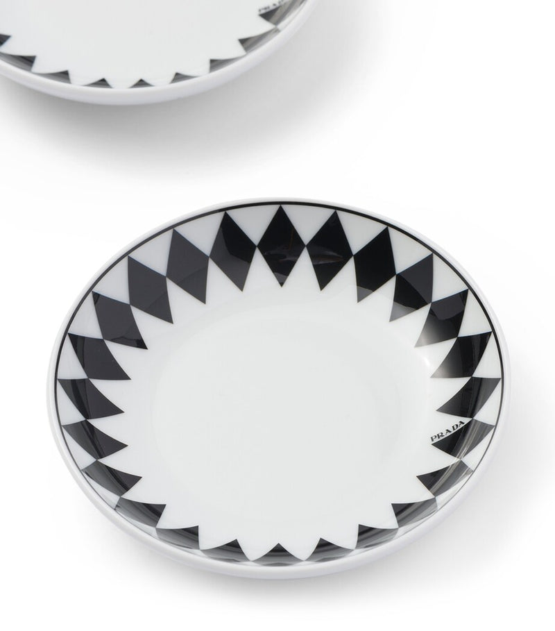 Prada porcelain chequerboard sauce bowl set 11cm, imported from the UK