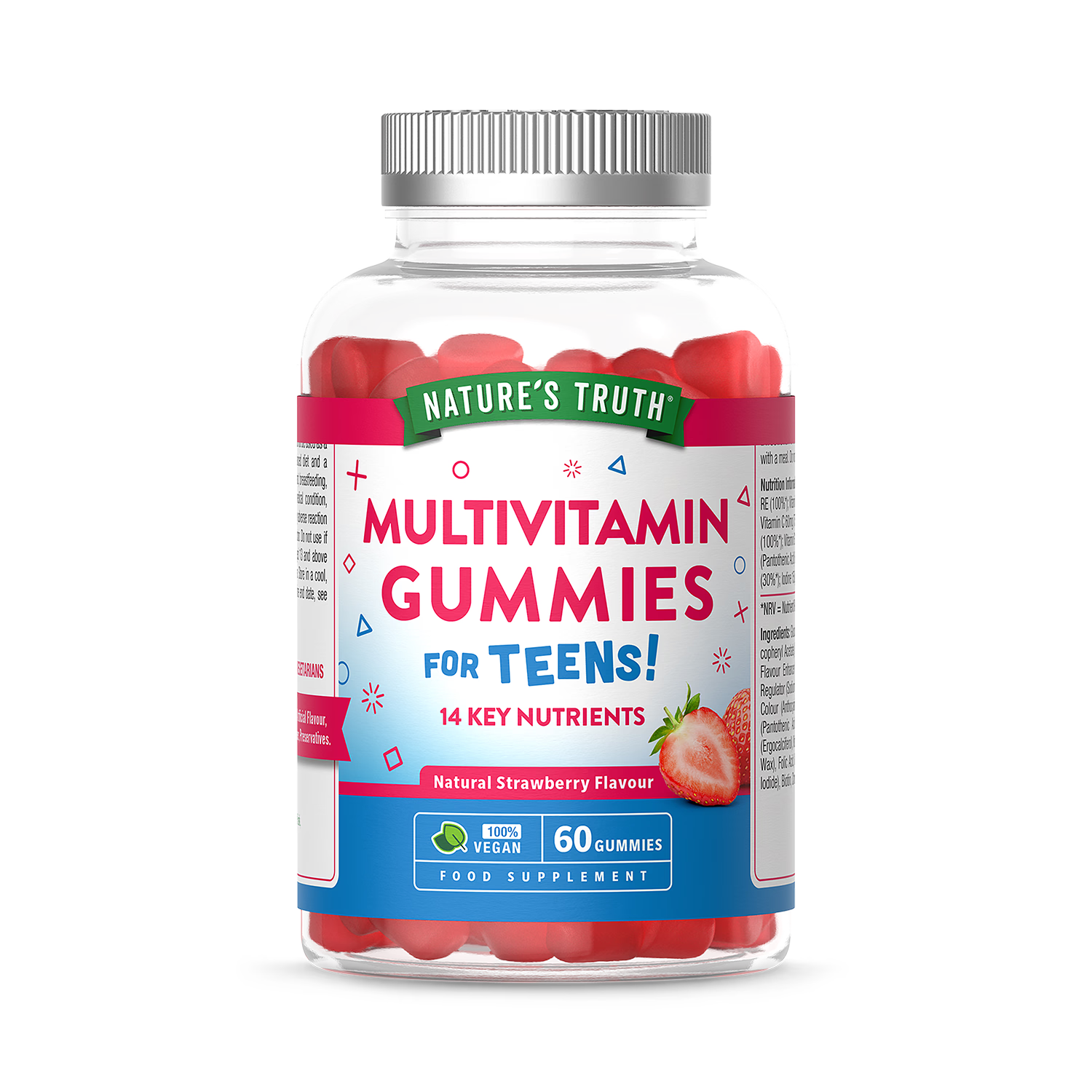 Nature's Truth strawberry multivitamin gummies 60 count, imported from the UK