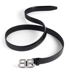 Balenciaga patent leather logo belt, UK version
