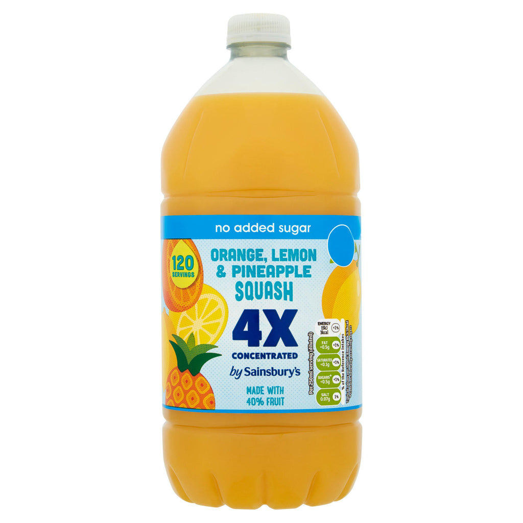 Sainsbury's Quadruple Strength Orange, Lemon & Pineapple Squash 1.5L