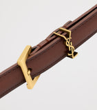 Saint Laurent Cassandre slim belt 1cm, UK version