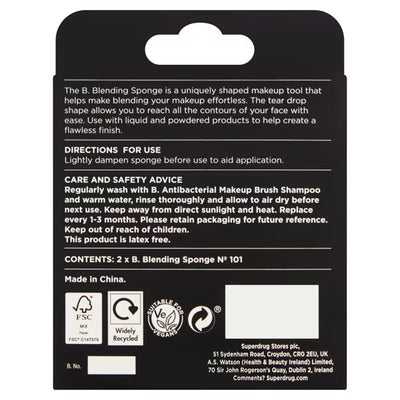 Prochain lot de 2 éponges de maquillage B. Blending Sponge DNR Superdrug - Acheter en ligne chez McGrocer