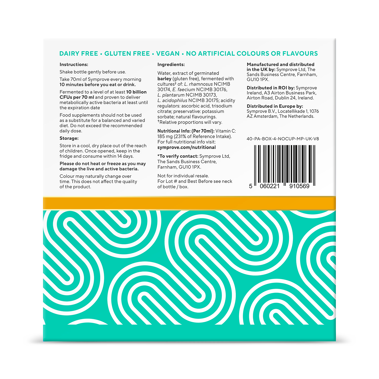 Live and Active Bacteria Mango and Passion Fruit Probiotic Drink 4 x 500ml