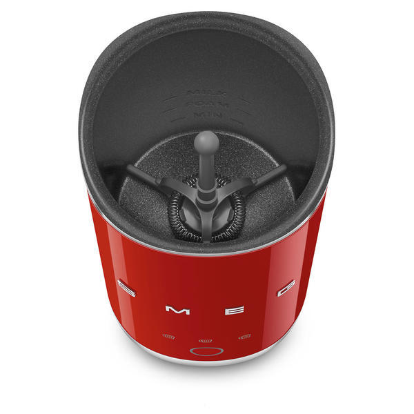 Smeg compact mini milk frother in red - British product