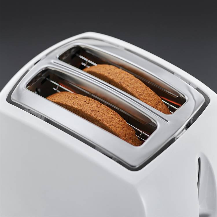 Russell Hobbs white plastic 2 slice toaster (British brand)