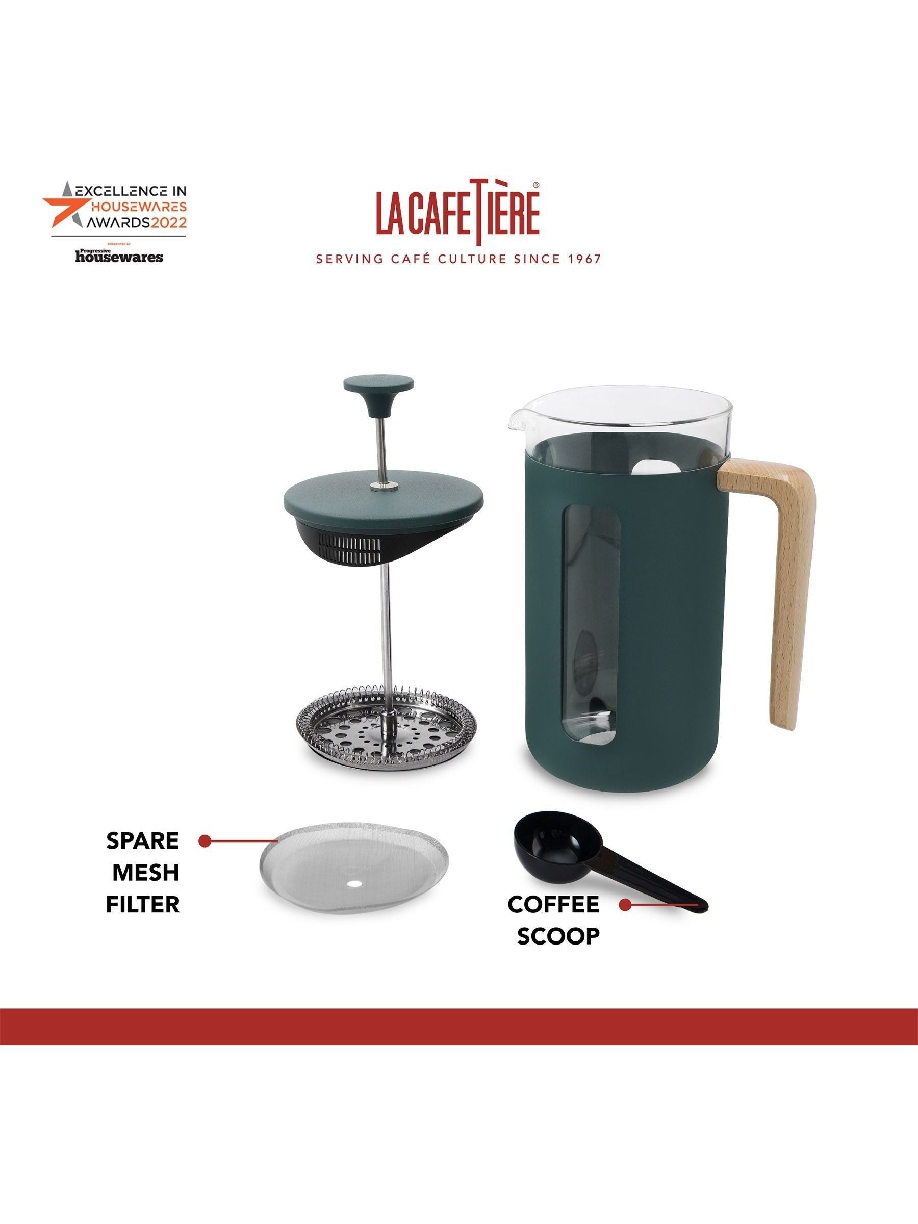 La Cafetiere Green Pisa glass cafetiere 3 cup, UK version