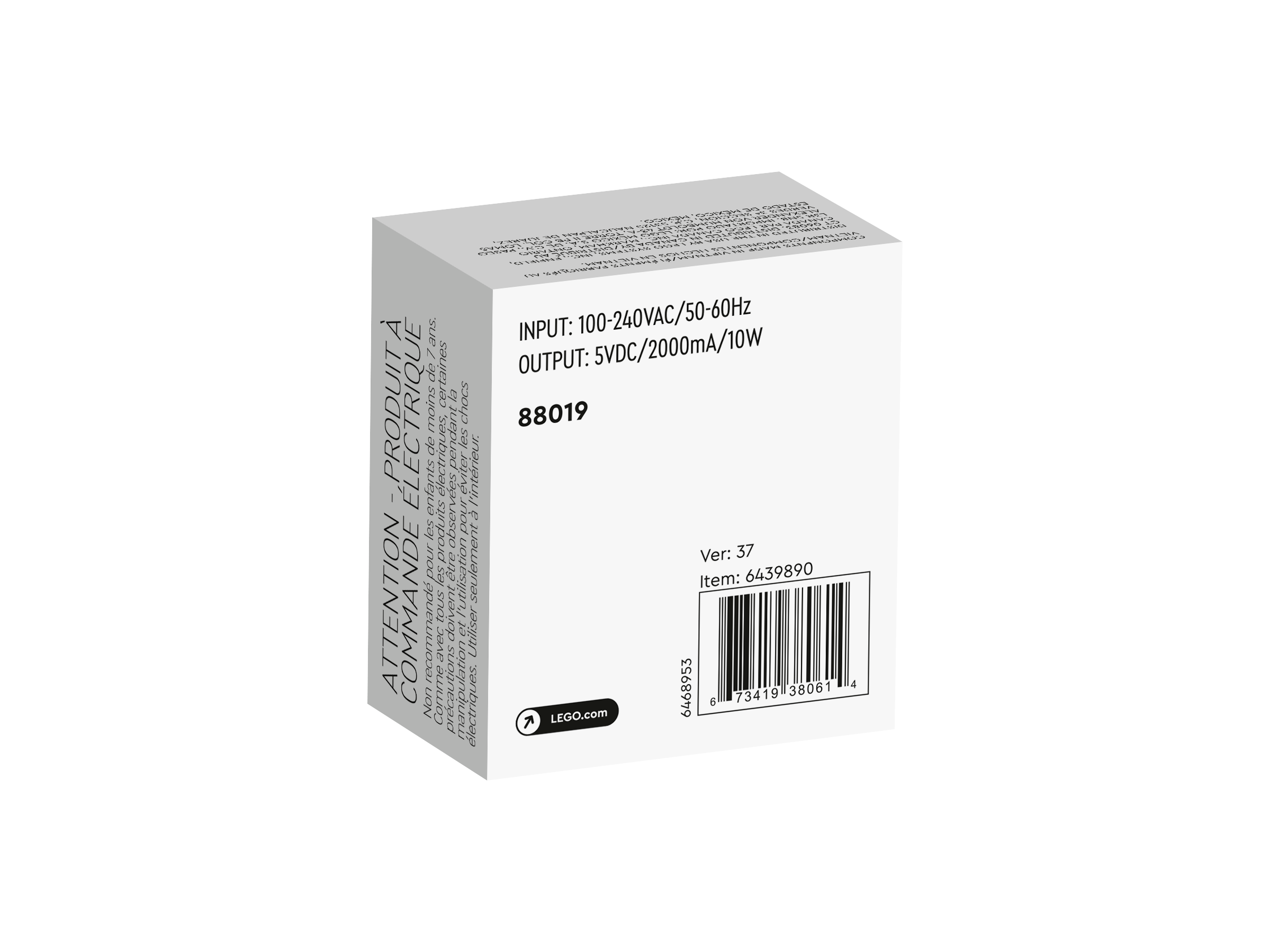 LEGO USB power adapter 5 VDC, imported from the UK