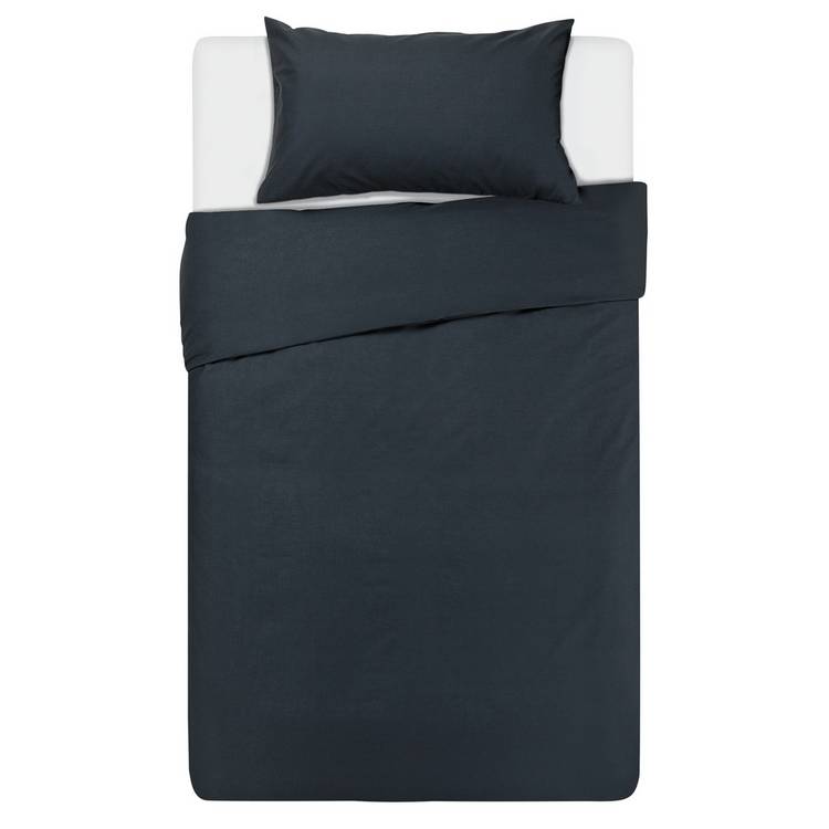 Habitat plain black bedding set single, imported from the UK