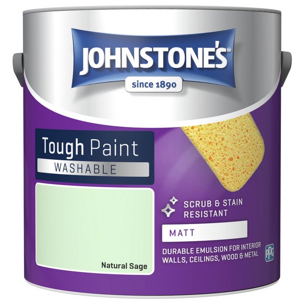 Johnstone's Washable Matt Paint Natural Sage 2.5L, UK version