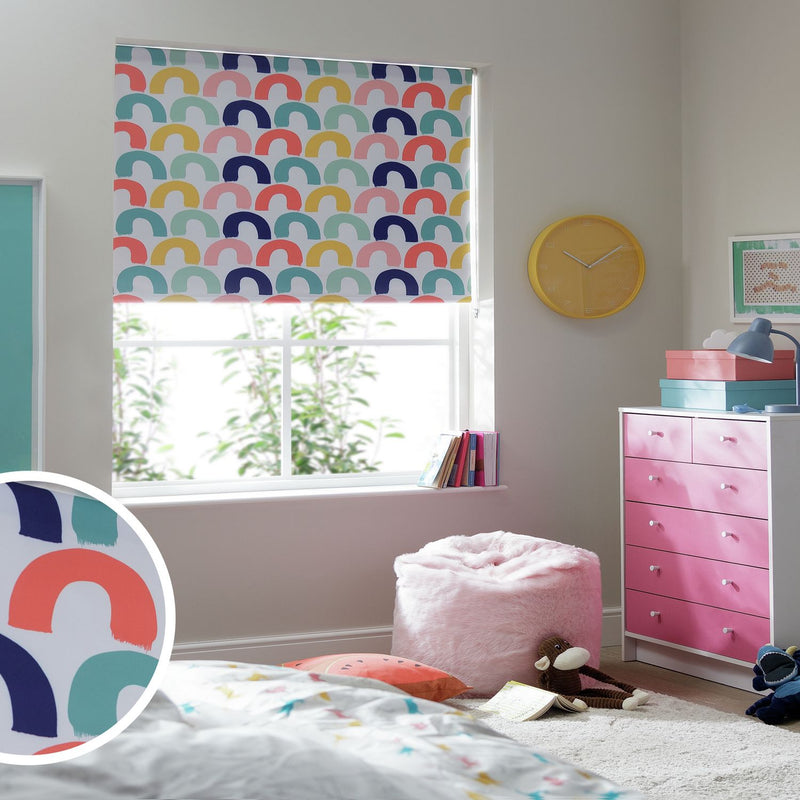 Habitat Kids Rainbow Blackout White Roller Blind - 180cm
