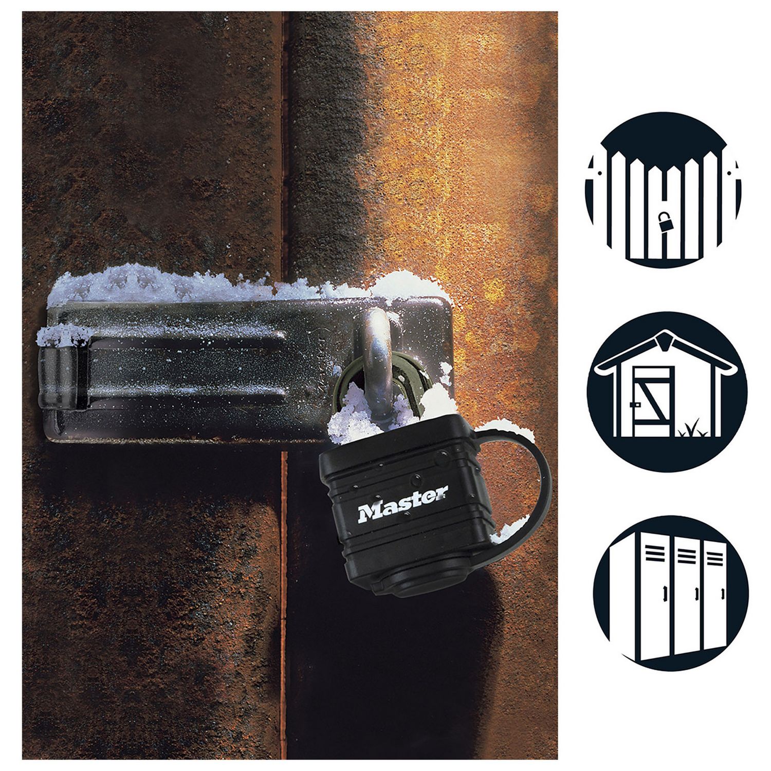 Master Lock thermoplastic weatherproof padlock, UK version