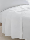 White cotton-rich flat bed sheet (British brand)