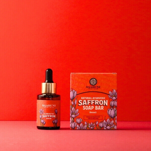 Saabuni saffron duo soap and serum bundle - British product