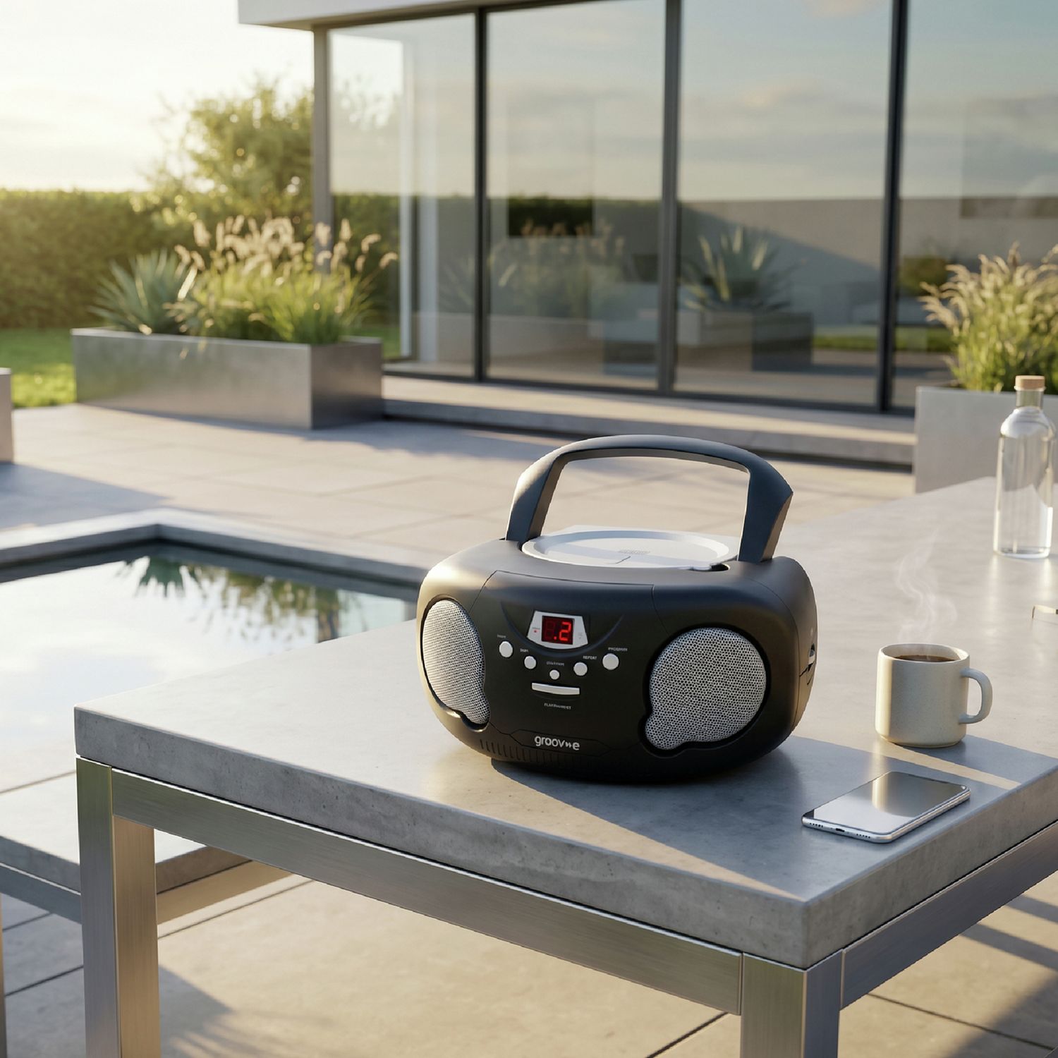 Groov-e Boombox CD player radio blue portable (British brand)
