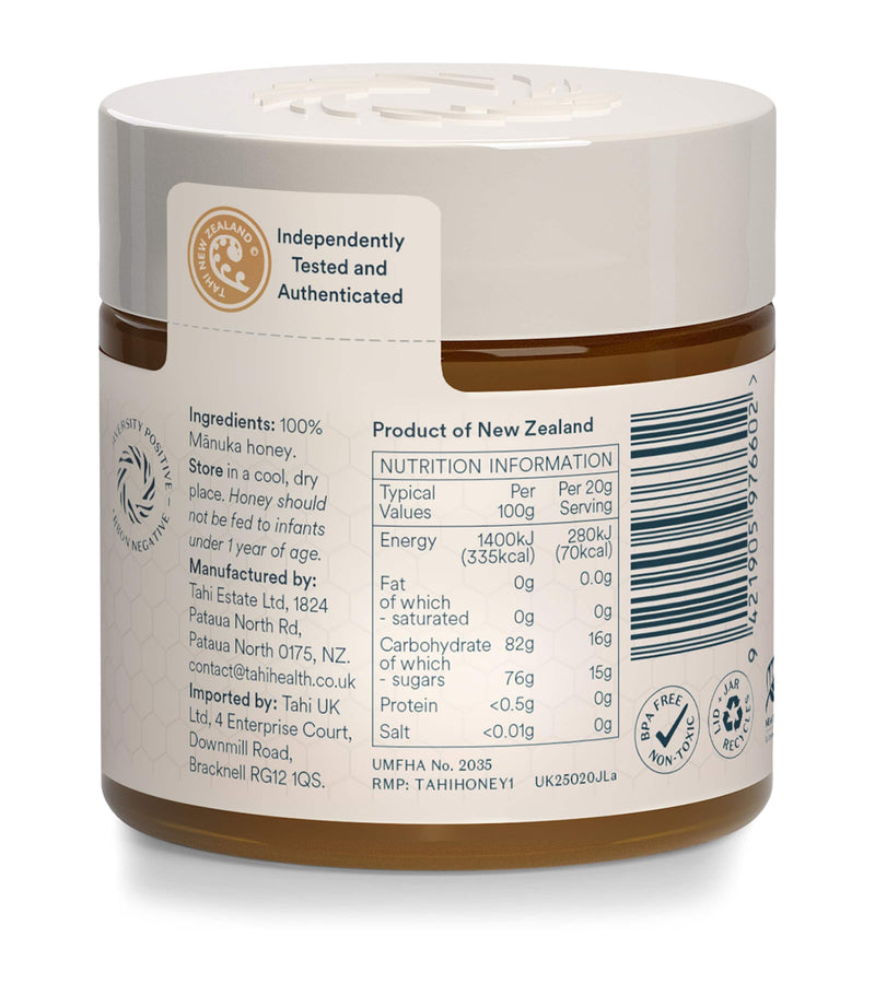 Tahi Honey Manuka Honey UMF 20+ MGO 830+ 250g (British brand)