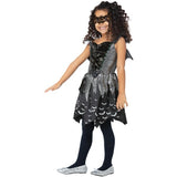Smiffys dark bat fairy costume with dress, wings, and eyemask - British product