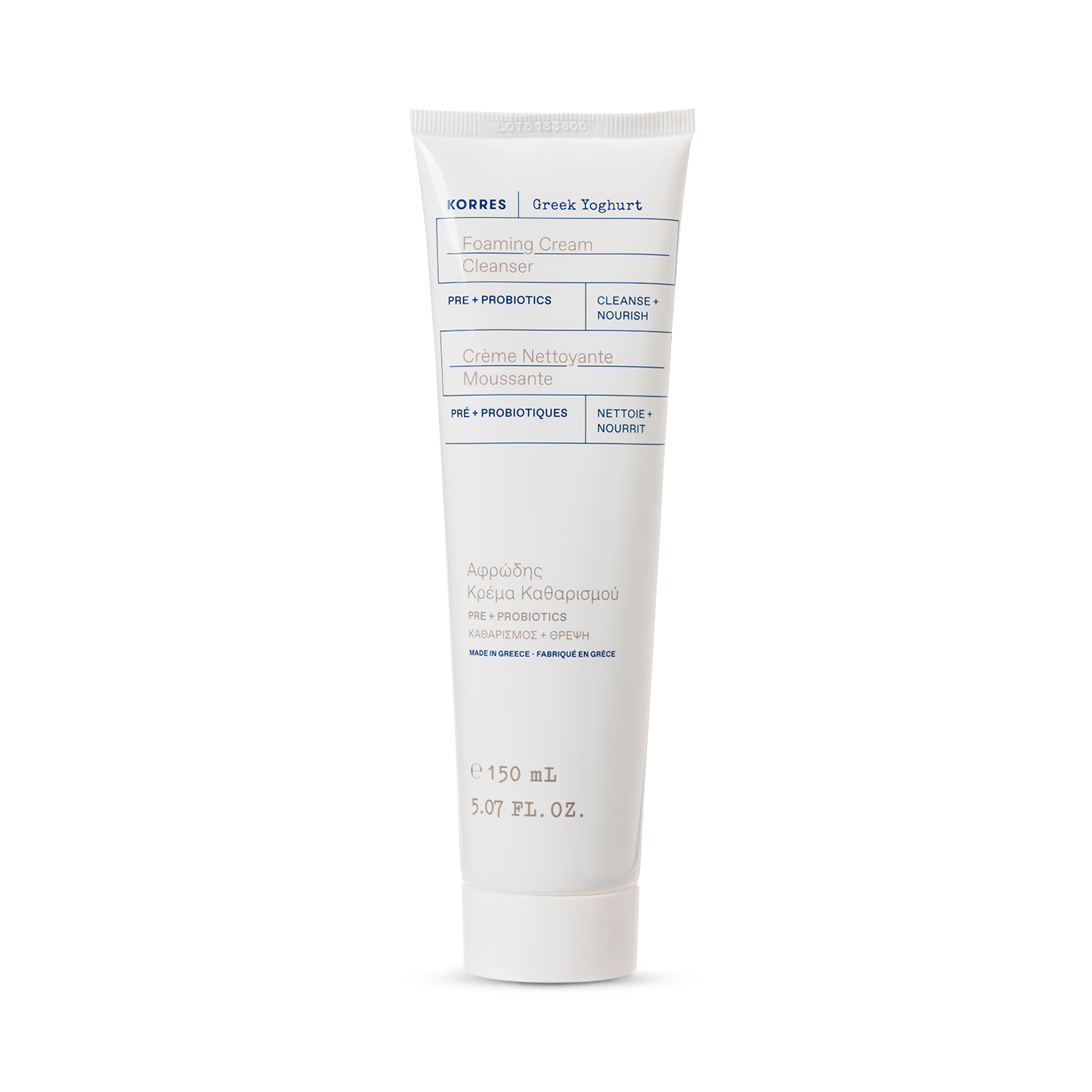Korres foaming cream cleanser with pre and probiotics 150ml (British brand)