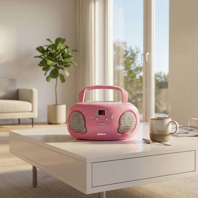 Groov-e pink CD boombox radio, UK version