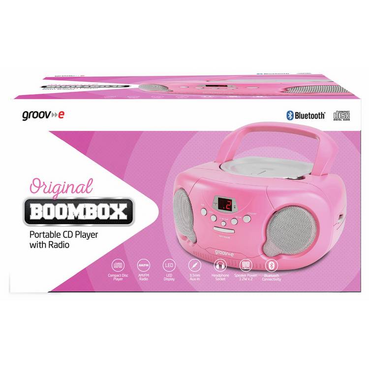 Groov-e pink CD boombox radio, UK version