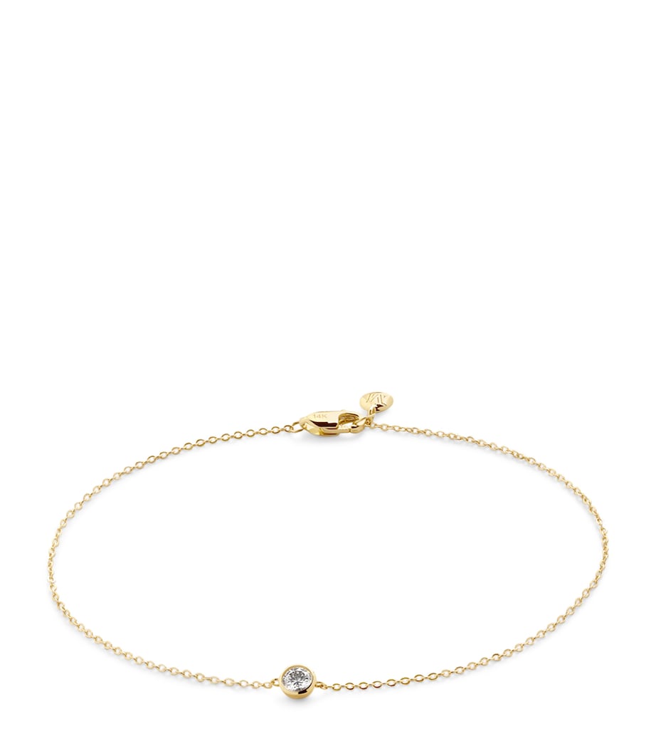 Monica Vinader gold vermeil solitaire chain bracelet with diamond, imported from the UK