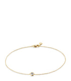 Monica Vinader gold vermeil solitaire chain bracelet with diamond, imported from the UK