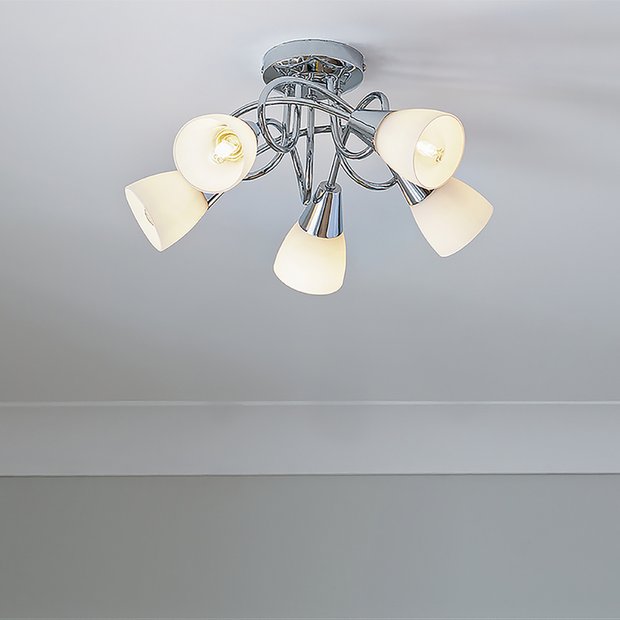 Argos Home Curico 5 light ceiling light chrome glass - British product