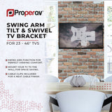 ProperAV PB150 tilt and swivel TV wall bracket - British product