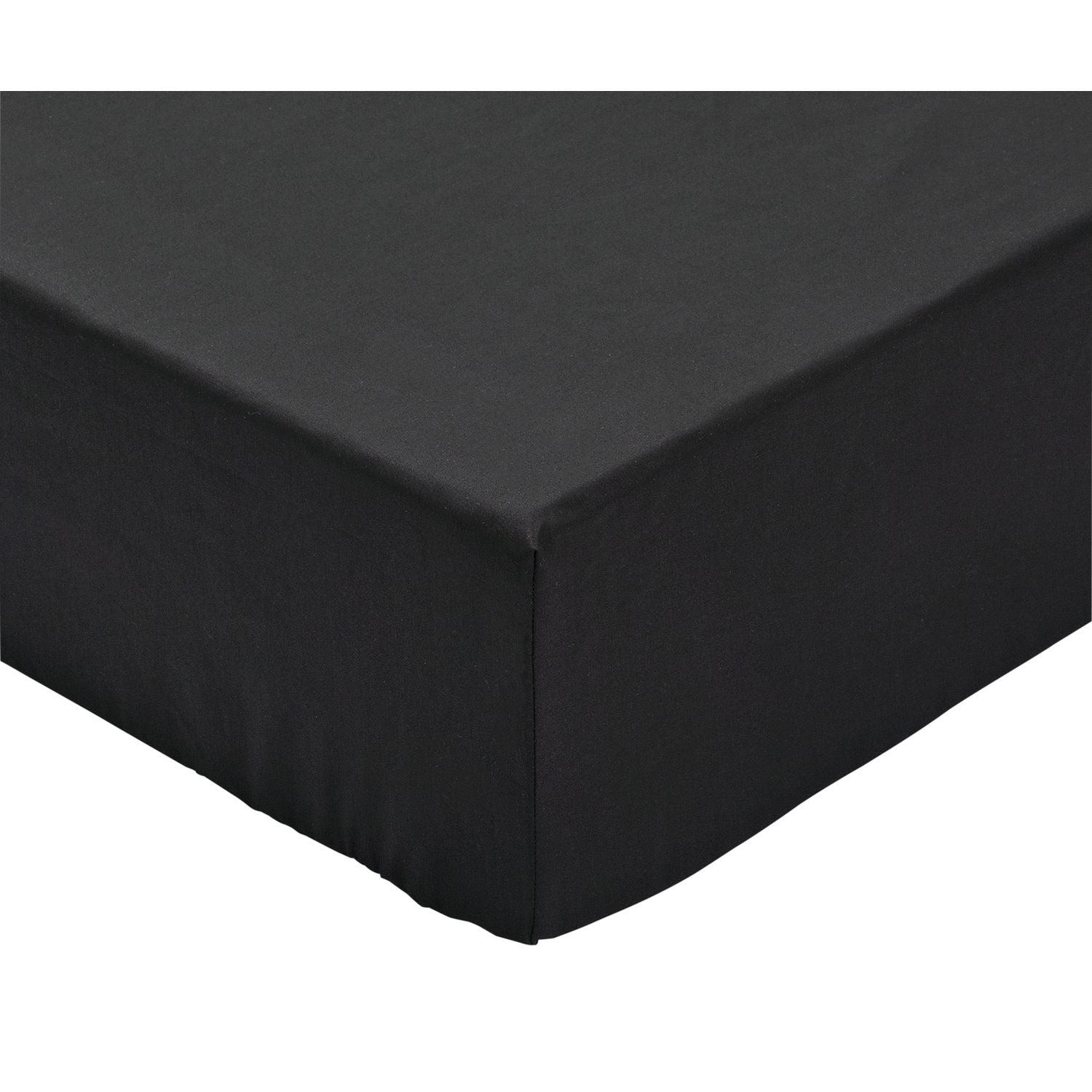 Habitat Cotton Rich 180 TC Plain Black Fitted Sheet - King